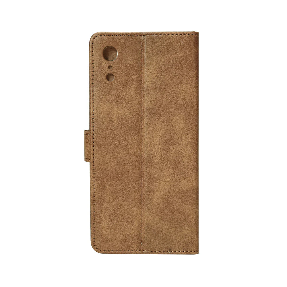 Könyvtok iPhone XR telefonhoz (világosbarna)