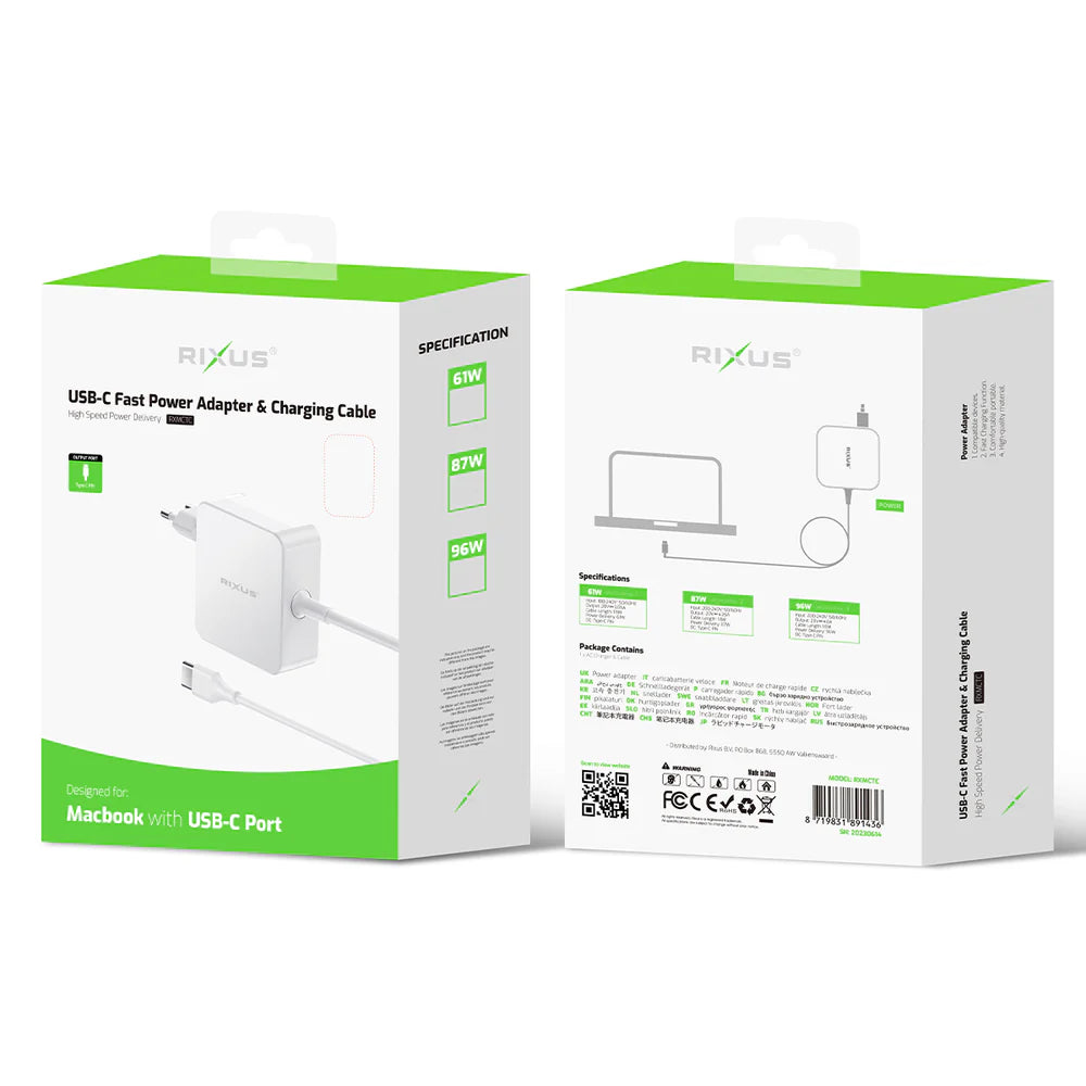 87 W-os USB-C hálózati adapter (fehér)