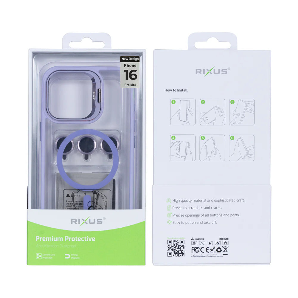 Strapabíró tok MagSafe-fel iPhone 16 Pro Max készülékhez (világoslila)