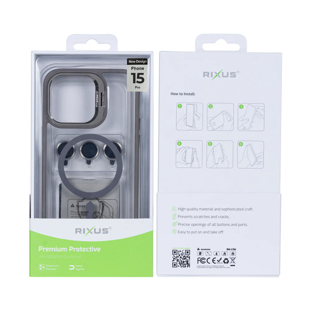 Masszív Magsafe tok iPhone 15 Pro telefonhoz (Titanium Grey)