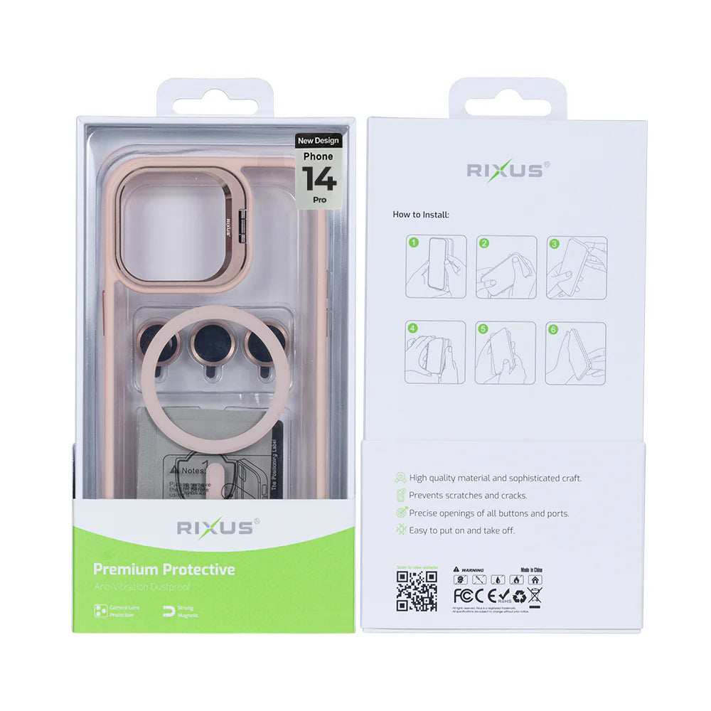 Masszív tok Magsafe-tel iPhone 14 Pro készülékhez (világosrózsaszín)