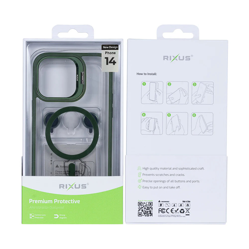 Masszív tok Magsafe-tel iPhone 14-hez (Sötétzöld)