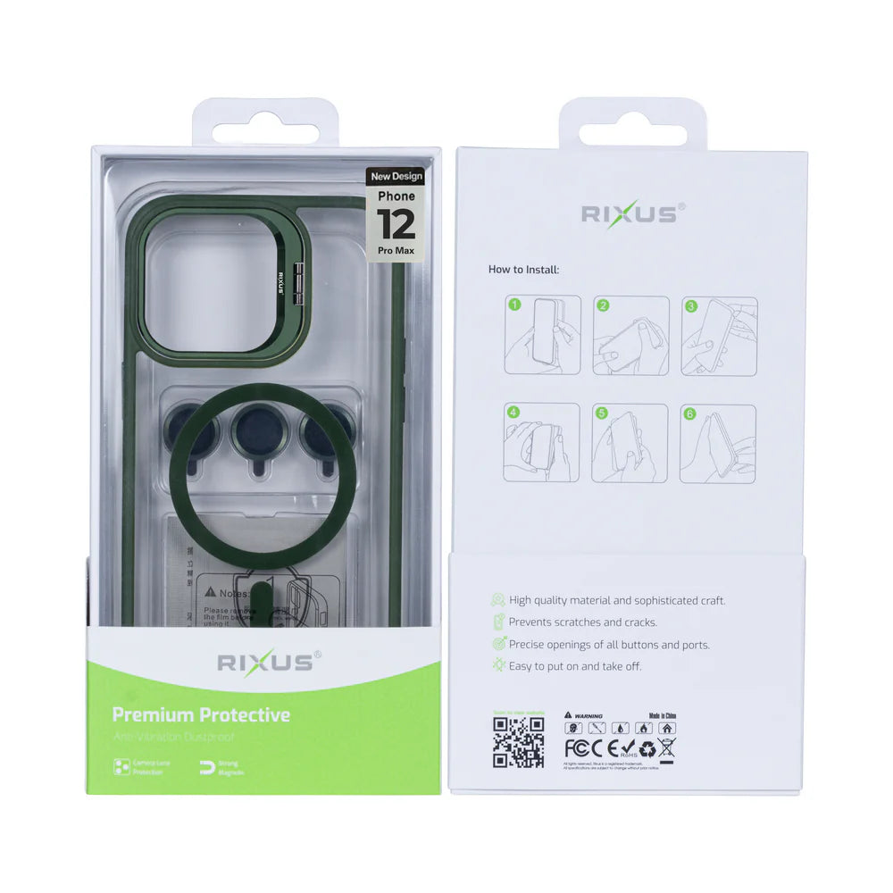 Masszív tok MagSafe-fel iPhone 12 Pro Max-hoz (sötétzöld)