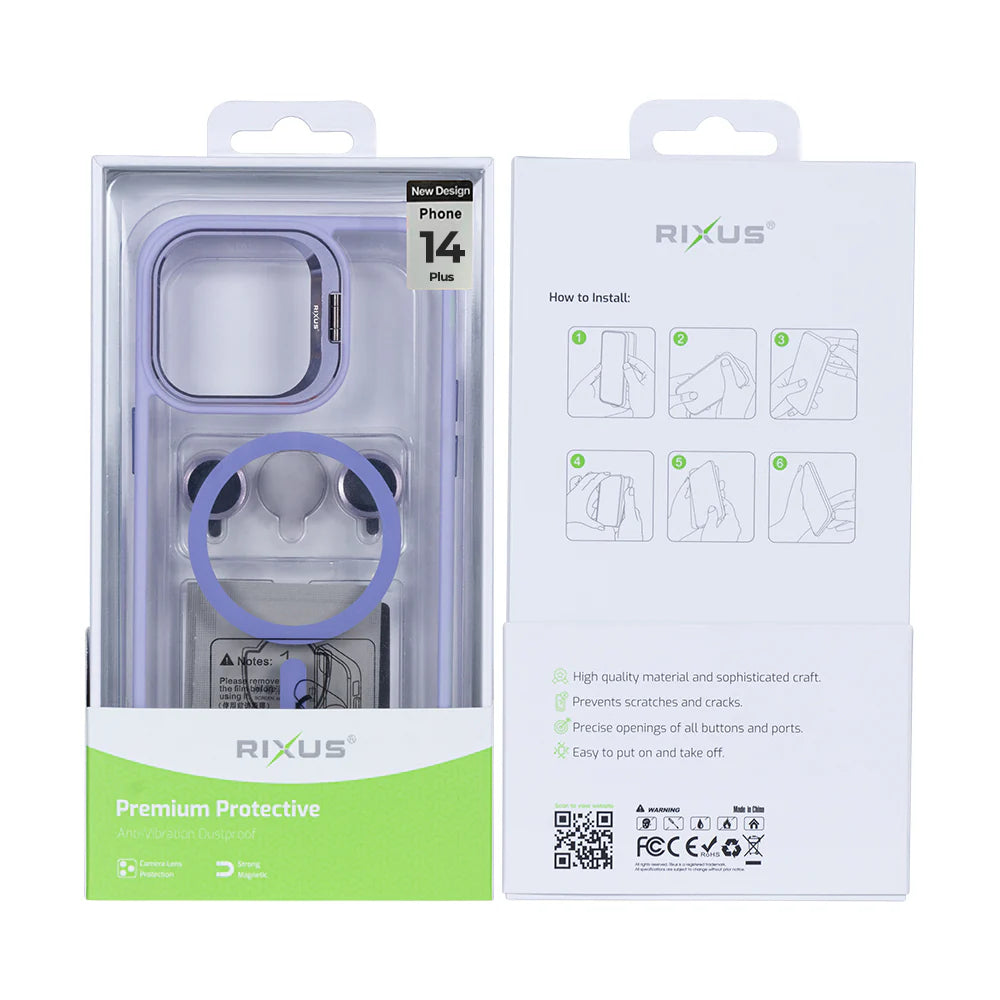Robusztus tok Magsafe-fel iPhone 14 Plus készülékhez (világoslila)