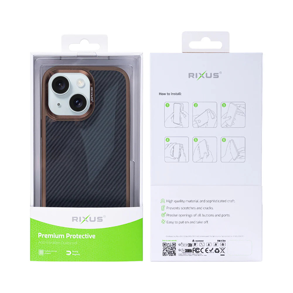 Carbon tok MagSafe-fel iPhone 15-höz (barna)