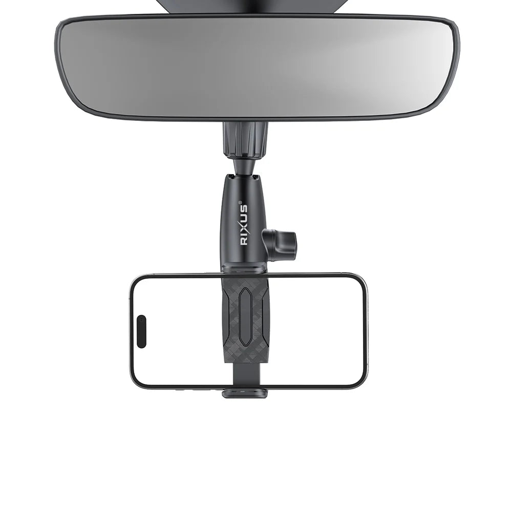 360°-os autós telefontartó visszapillantó tükörre (fekete)