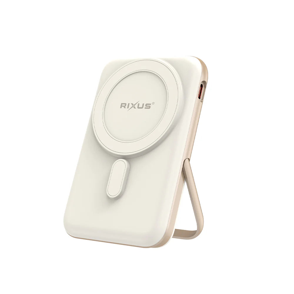 Hordozható mágneses powerbank 10 000 mAh állvánnyal (rózsaarany)
