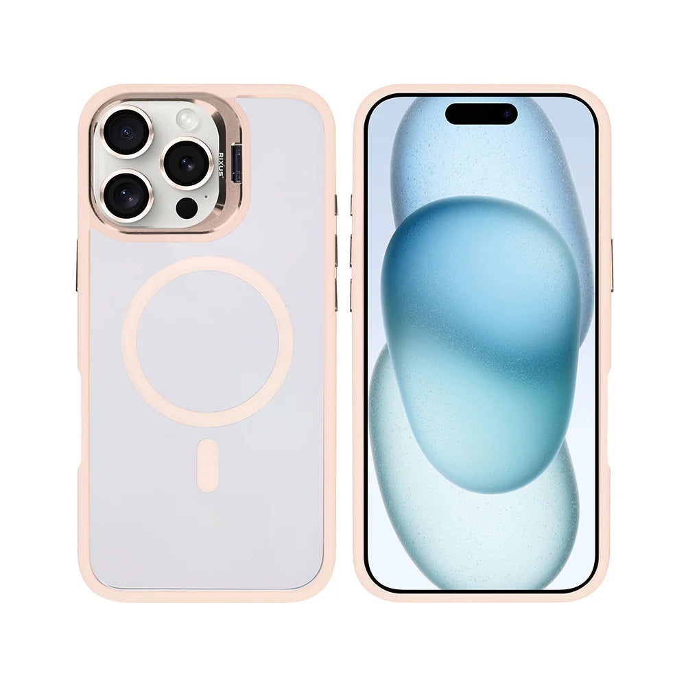 Masszív tok Magsafe-fel iPhone 16 Pro Max készülékhez (világos rózsaszín)