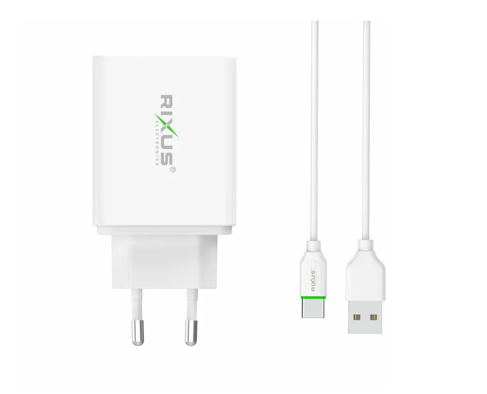 Multi-Port Ultra gyorstöltő kábellel, 30W, Fehér (100 cm)