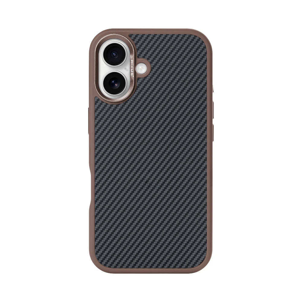 Carbon tok MagSafe-szel iPhone 16-hoz (barna)
