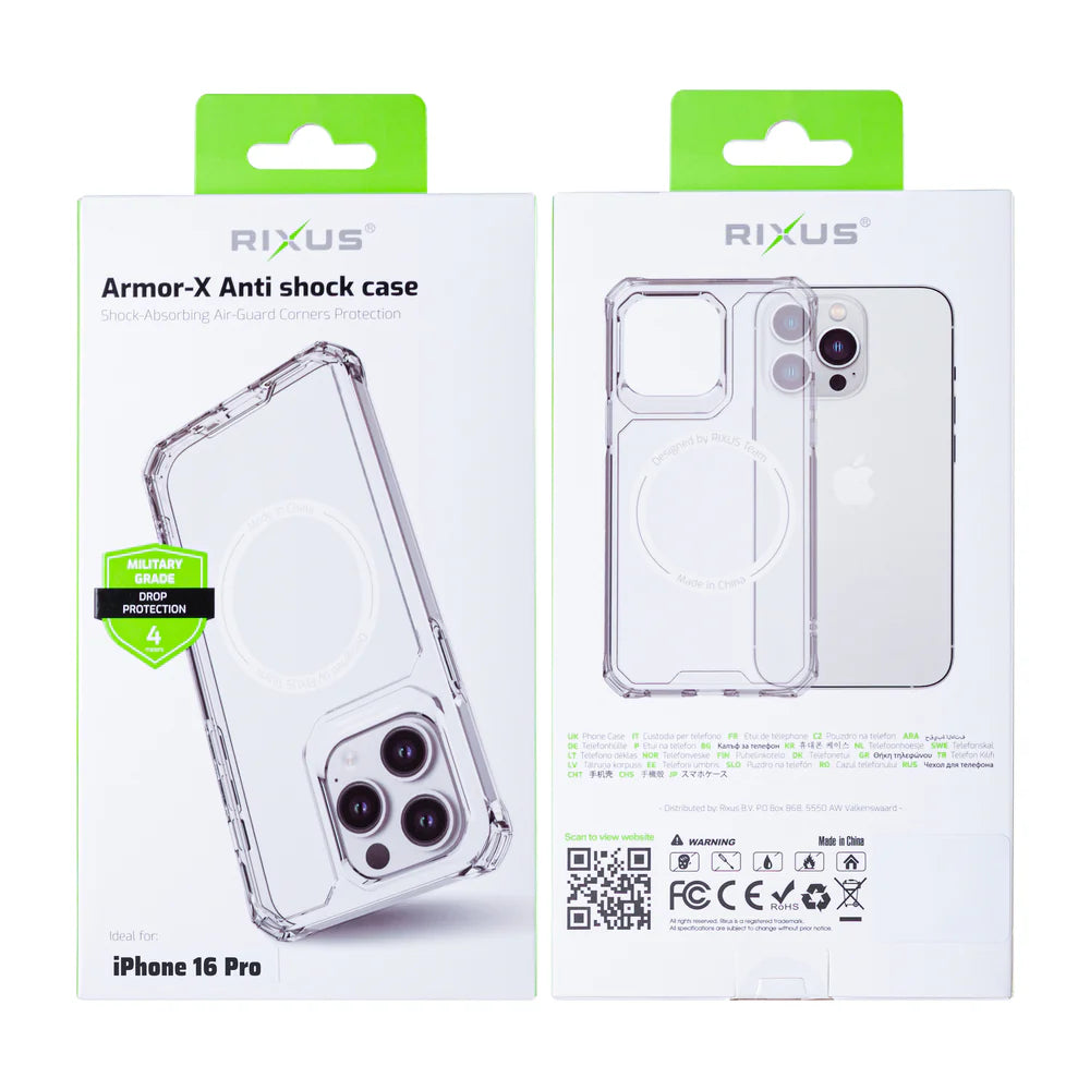 Anti-Shock tok iPhone 16 Pro telefonhoz MagSafe-szel (átlátszó)