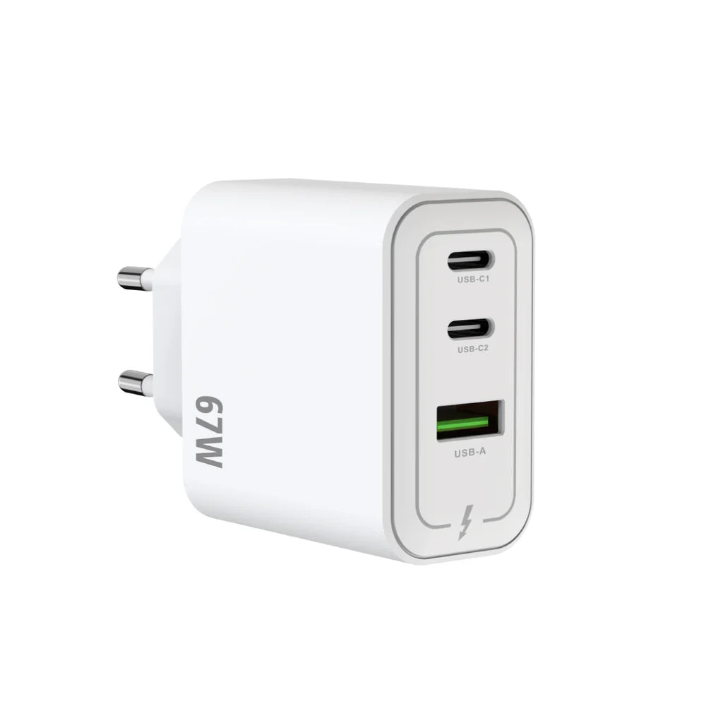 67 W-os GaN többportos hálózati adapter (fehér)