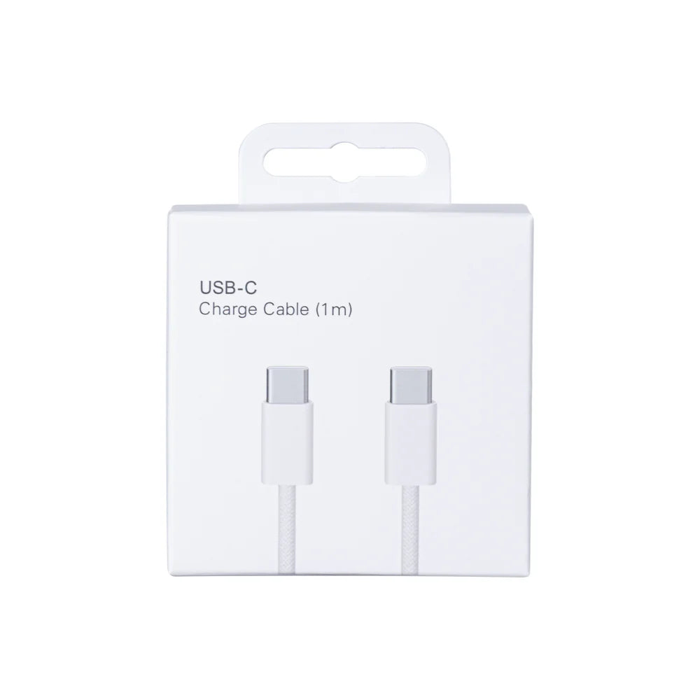 Apple USB-C – USB-C kábel, 60 W, szövött, dobozával, fehér (100 cm)