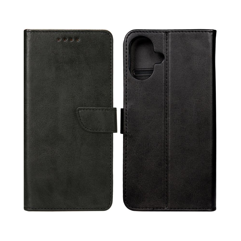 Könyvtok iPhone 16 telefonhoz (Fekete)