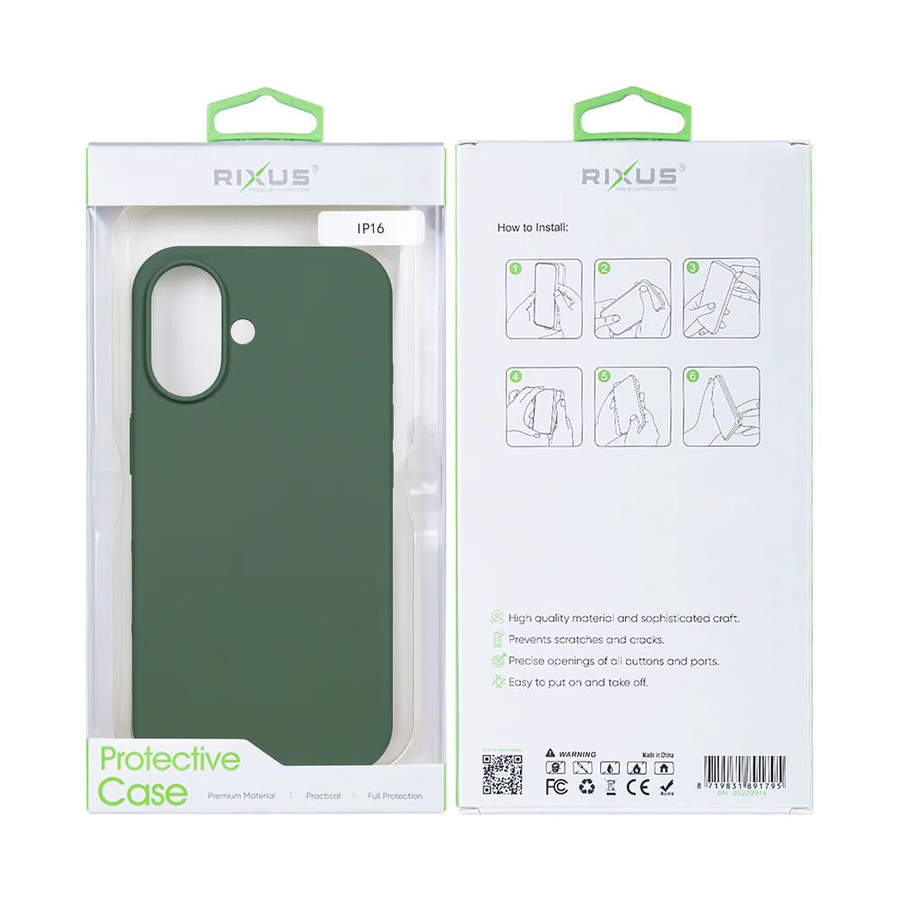 Puha TPU tok iPhone 16-hoz (sötétzöld)