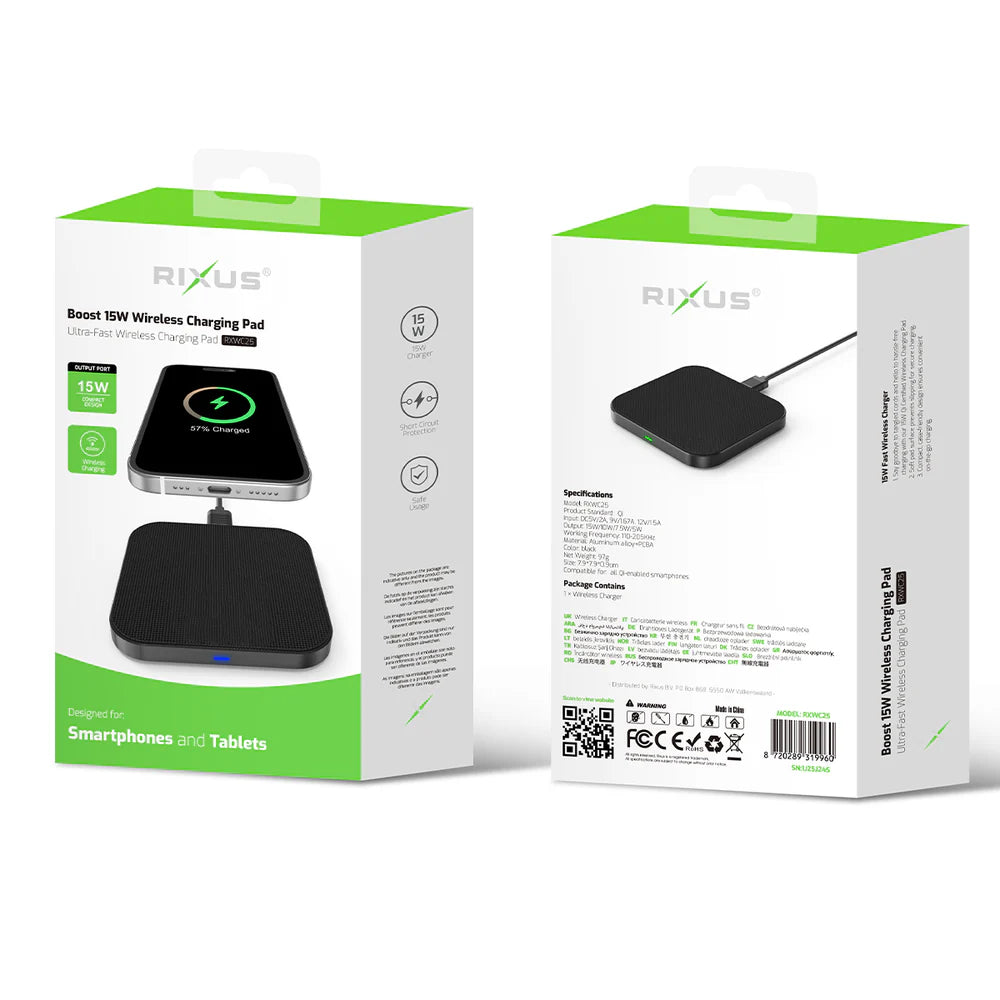 Boost 15W vezeték nélküli töltőpad (fekete)