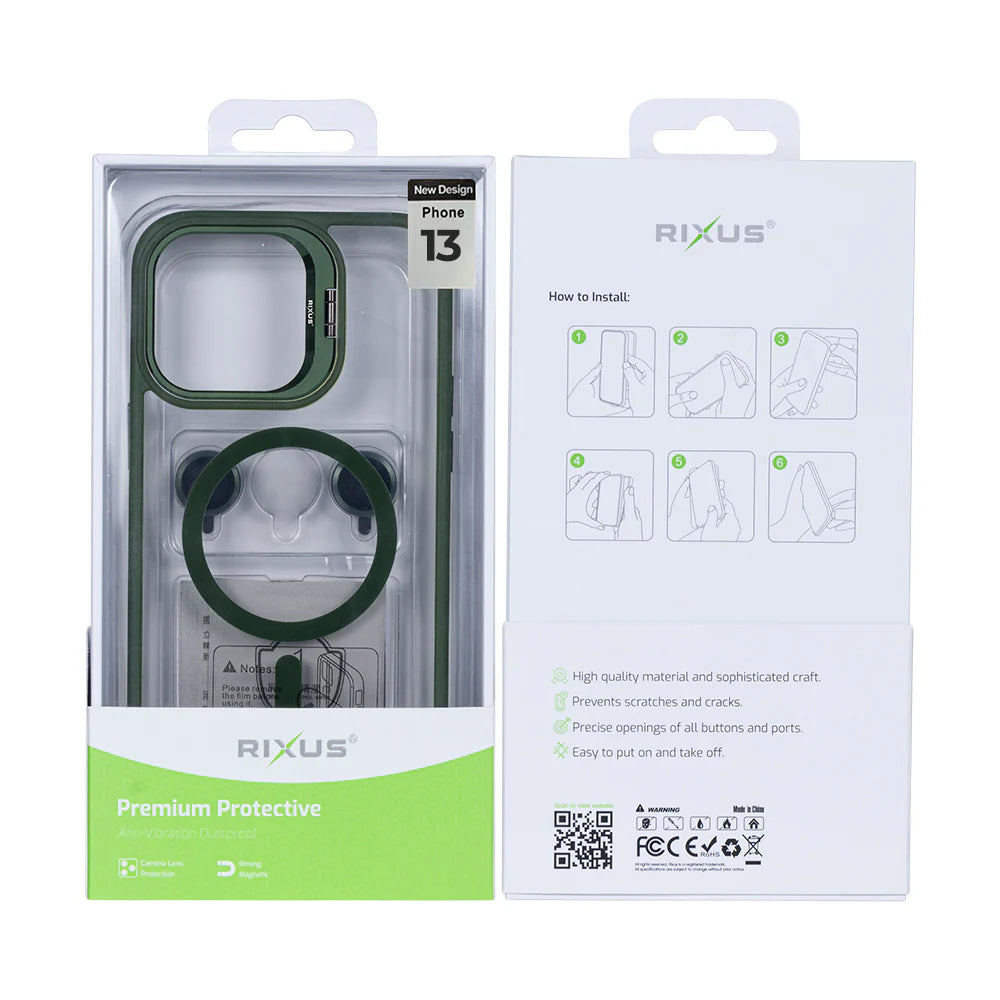 Masszív tok Magsafe-fel iPhone 13-hoz (sötétzöld)