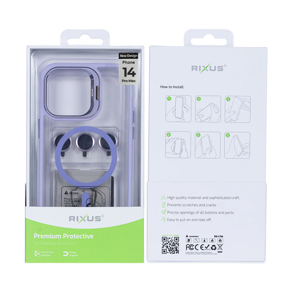 Masszív tok Magsafe-fel iPhone 14 Pro Max készülékhez (világoslila)