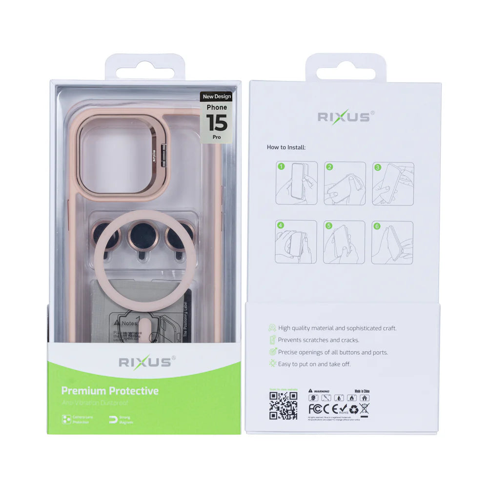 Robusztus tok Magsafe-fel iPhone 15 Pro-hoz (Rózsaszín)