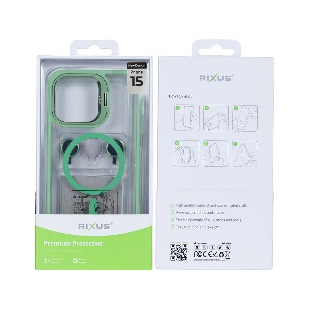 Masszív MagSafe tok iPhone 15-höz (Világoszöld)