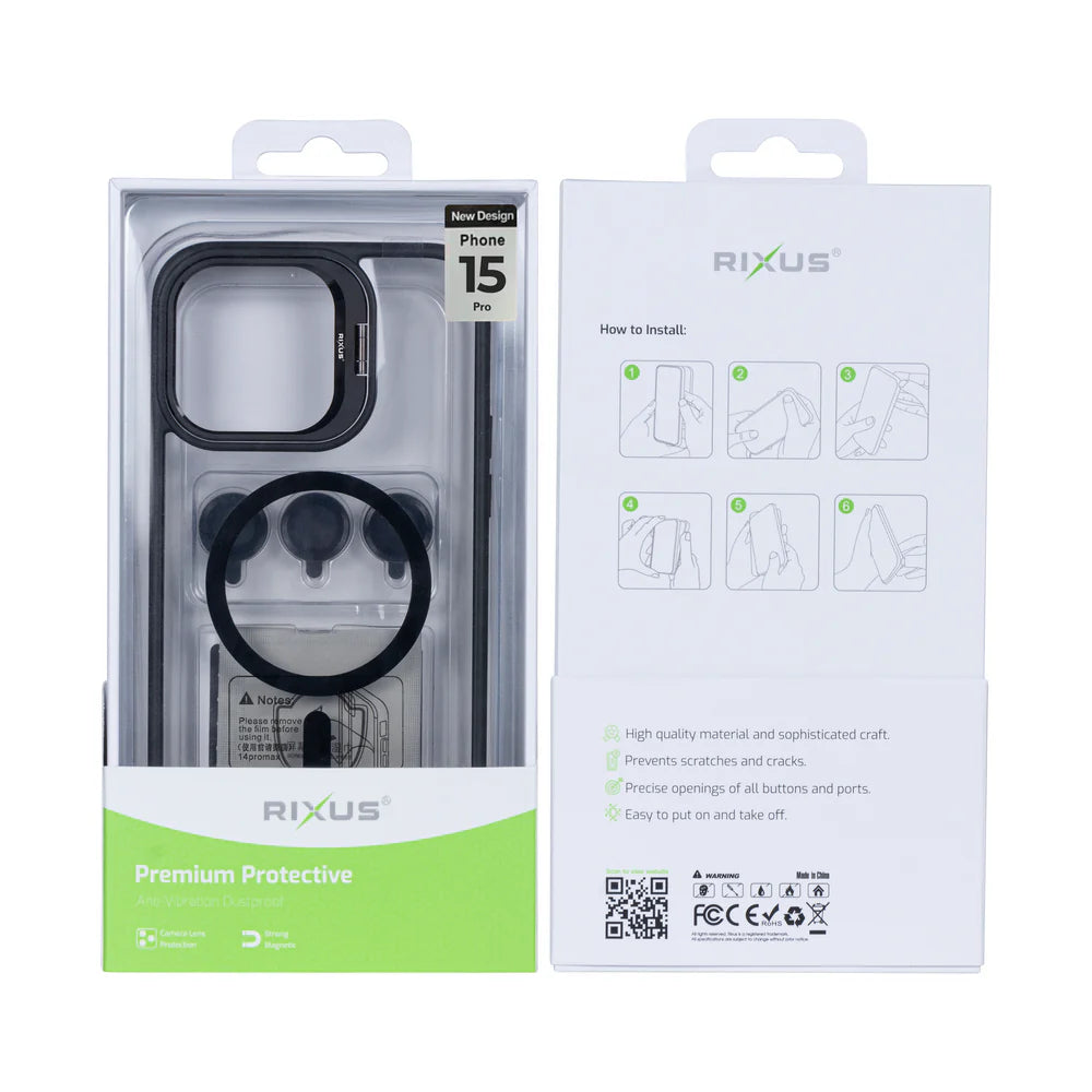 Masszív tok MagSafe-szel iPhone 15 Pro-hoz (Fekete)