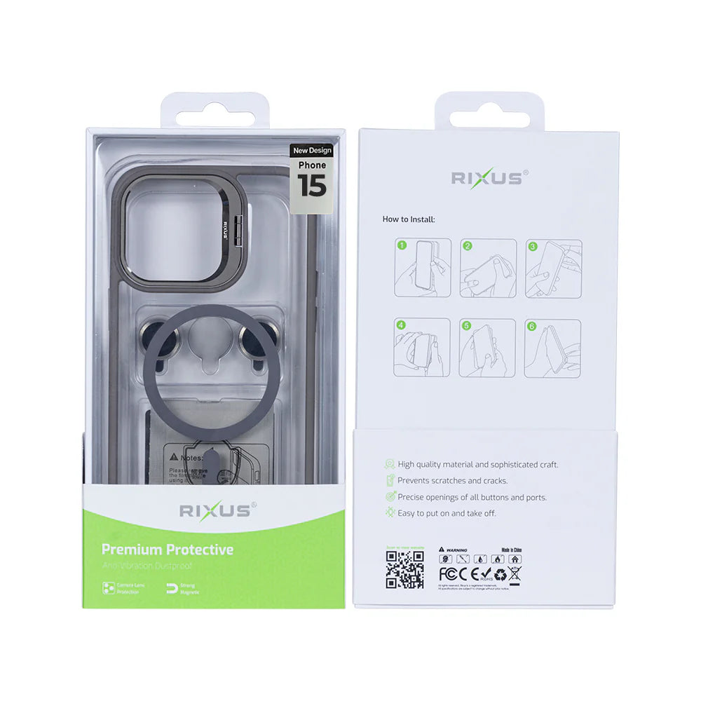 Masszív Magsafe tok iPhone 15-höz (Titanium Grey)