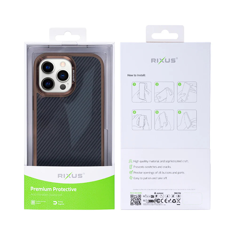 Carbon tok MagSafe-fel iPhone 14 Pro Max készülékhez (barna)