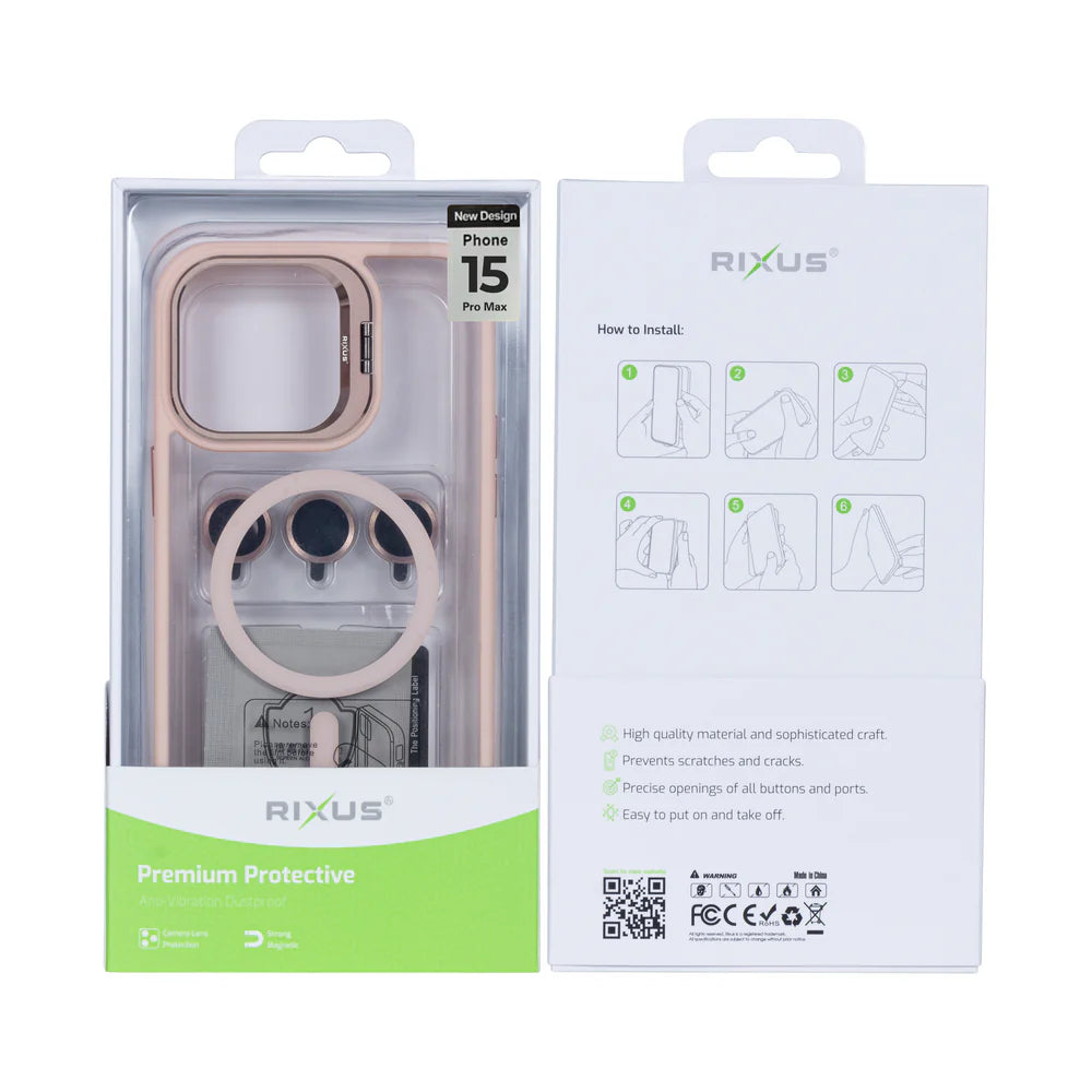 Masszív MagSafe tok iPhone 15 Pro Max készülékhez (halvány rózsaszín)