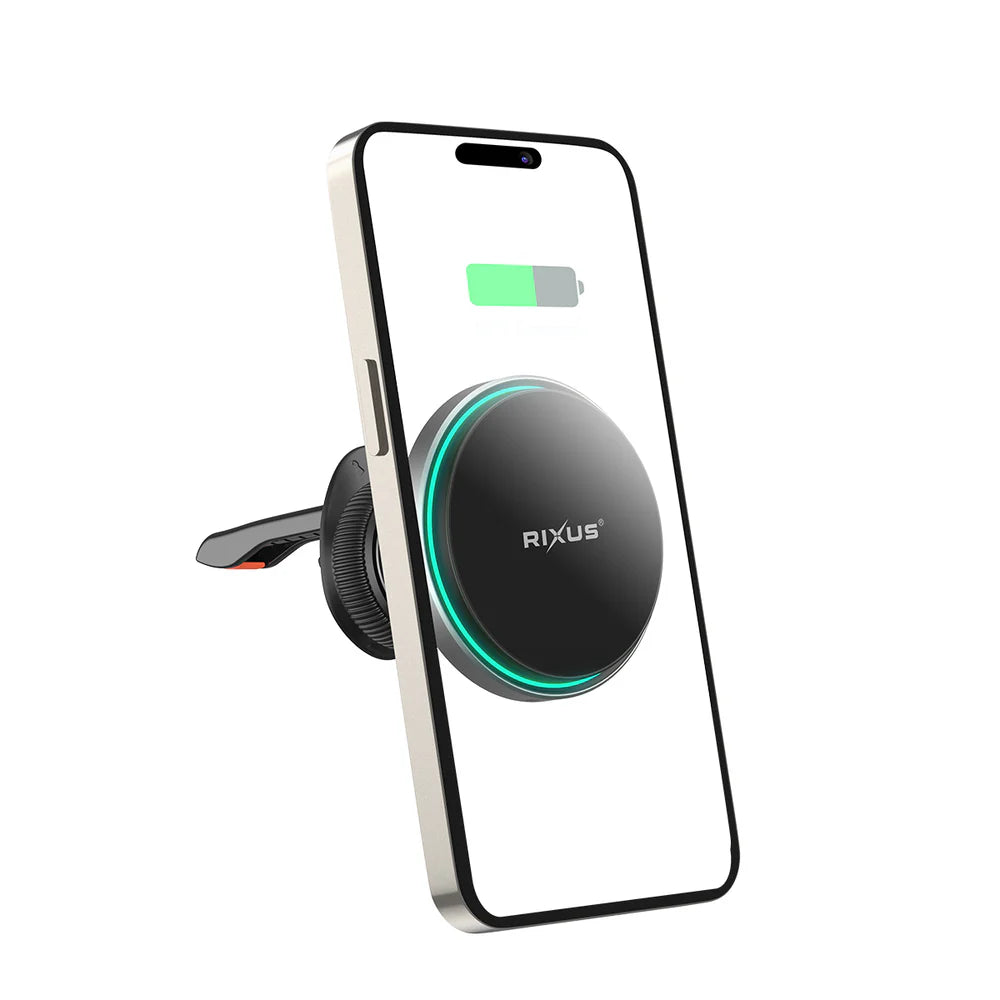 MagSafe-kompatibilis telefontartó töltővel a szellőzőrácsra (fekete)