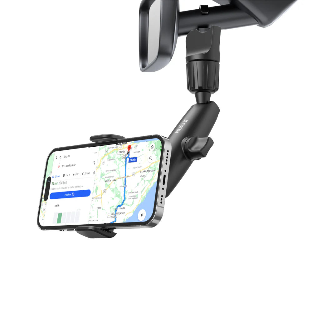 360°-os autós telefontartó visszapillantó tükörre (fekete)