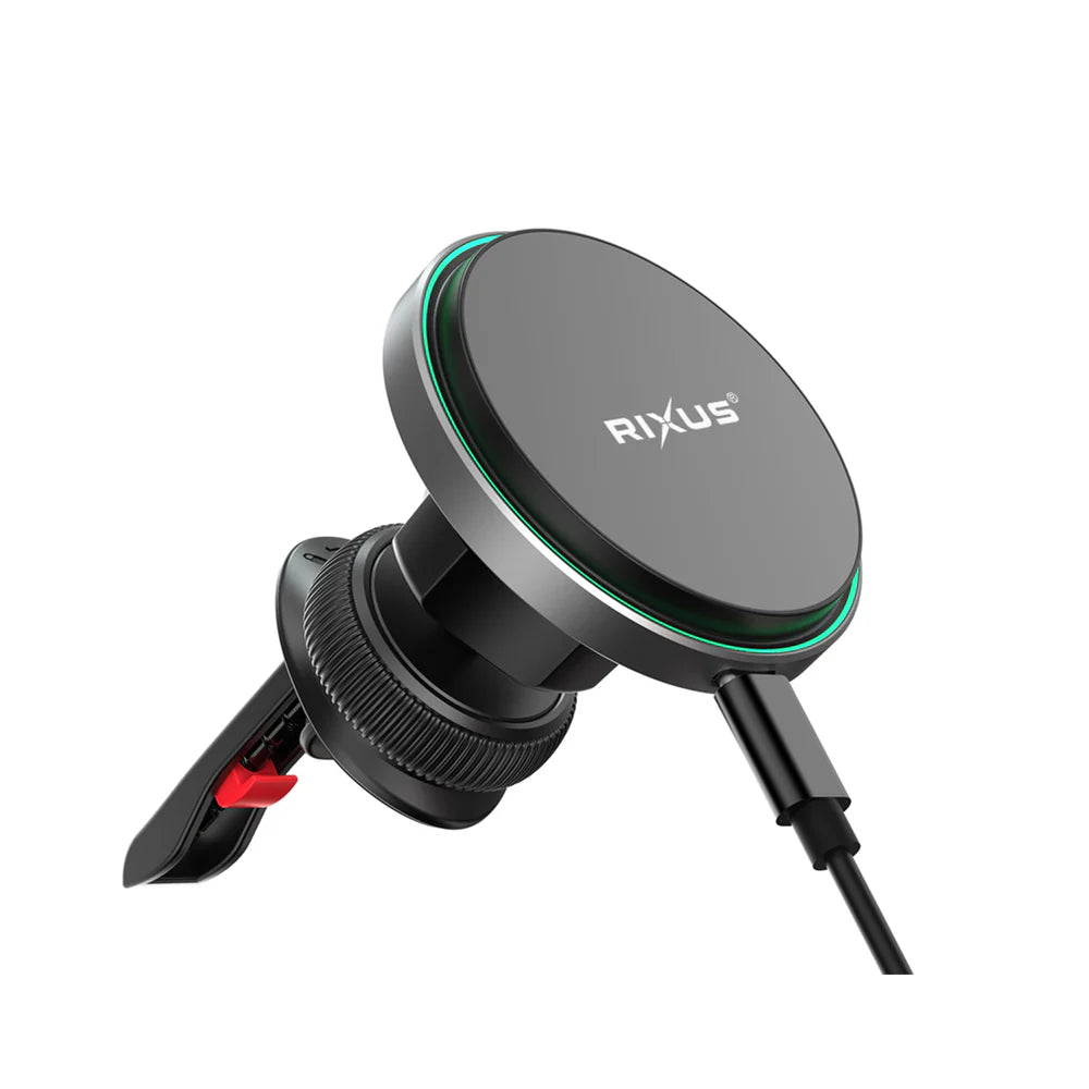 MagSafe-kompatibilis telefontartó töltővel a szellőzőrácsra (fekete)