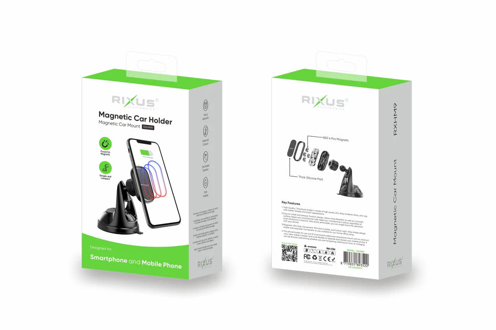 360°-os mágneses autós tartó (fekete)