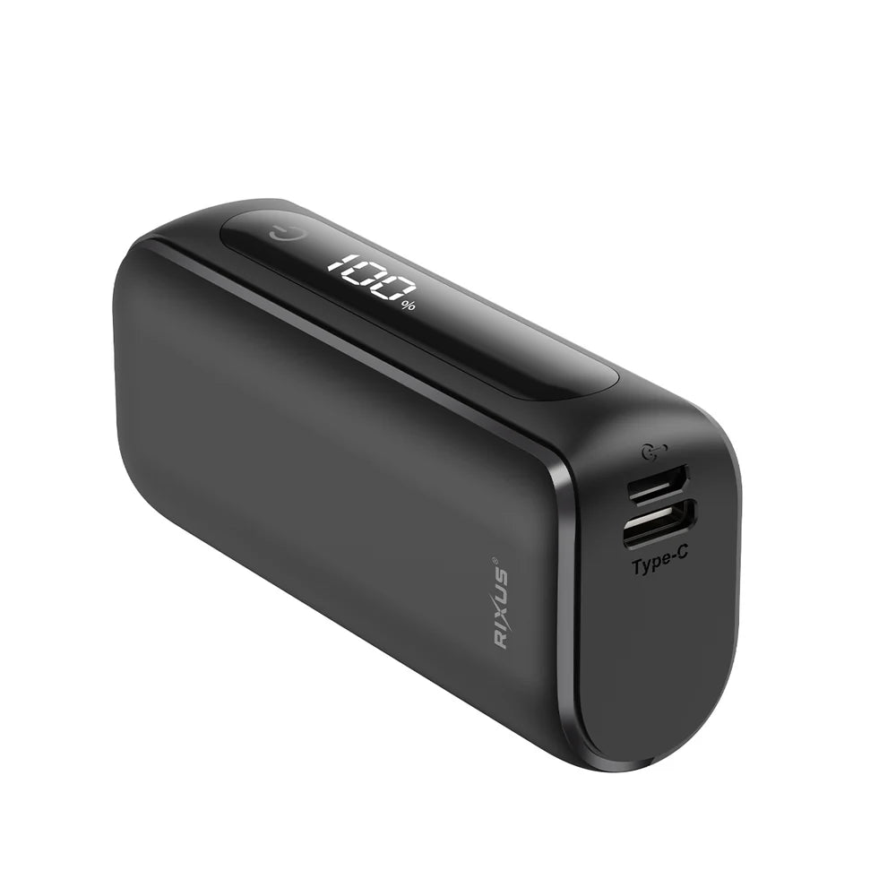 Kompakt Powerbank digitális kijelzővel 5000 mAh (fekete)