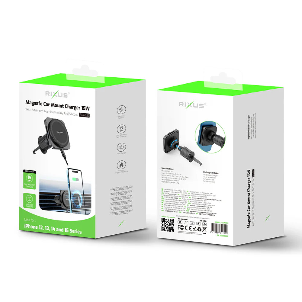 Vezeték nélküli autós töltő MagSafe állvánnyal 15W (Space Gray)