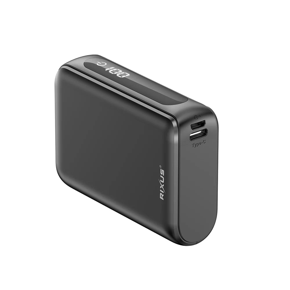 Kompakt powerbank digitális kijelzővel 10000 mAh (fekete)